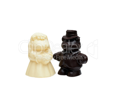 Image of chocolate wedding cake figurines