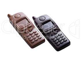 Cell phones made ??of dark and milk chocolate