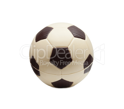 Tasty soccer ball made of mixed chocolate
