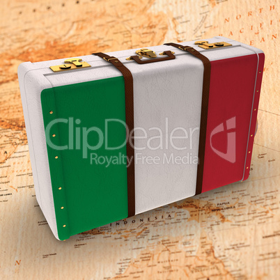 Composite image of italy flag suitcase