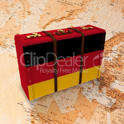 Composite image of german flag suitcase