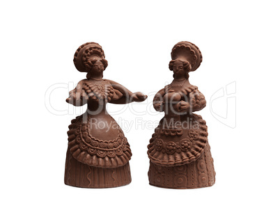 Image of chocolate ladies-figurines with patterns