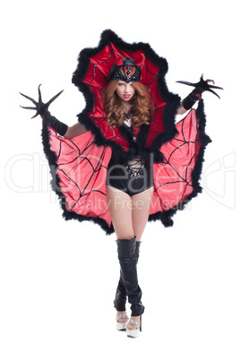 Sexy girl posing in devil costume for Halloween