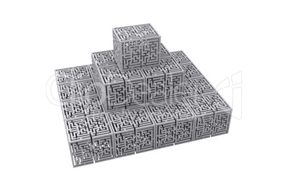 Maze cubes piling