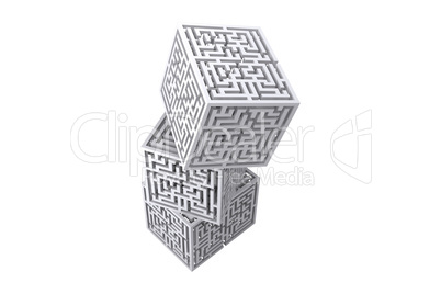 Maze cubes piling
