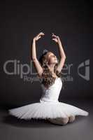 Studio shot of dreamy graceful ballerina