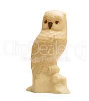 Funny owl made of white and milk chocolate
