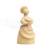 Lady with loaf made of delicious white chocolate