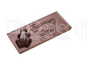 Chocolate with words bring good luck in Russian