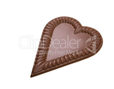 Delicious milk chocolate in shape of heart
