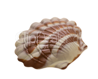 Tasty mixed chocolate in shape of seashell