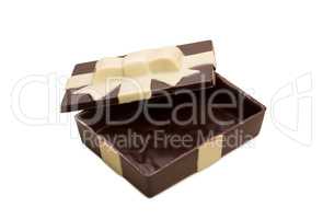 Gift box made of tasty mixed chocolate