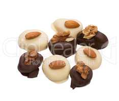 Delicious chocolate candies with nuts