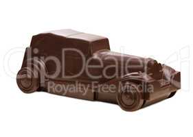 Retro car made of dark chocolate