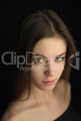 Portrait of beautiful dark-haired girl