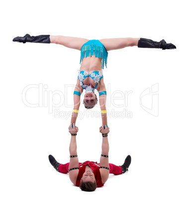 New Year's show of cheerful young acrobats