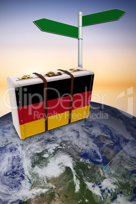 Composite image of german flag suitcase