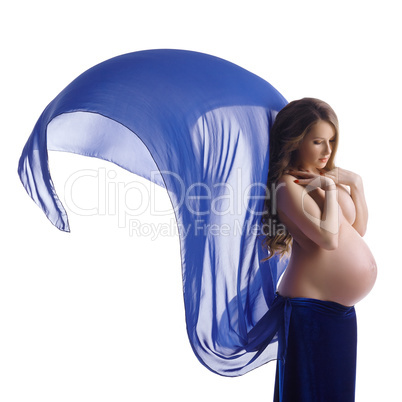 Concept of maternal tenderness. Pregnant woman