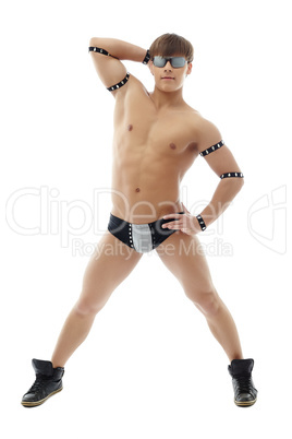 Smug male dancer posing at camera