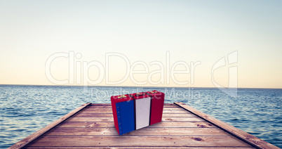 Composite image of french flag suitcase