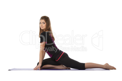 Attractive sporty woman engaged in fitness