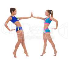Image of graceful gymnasts practicing in dance
