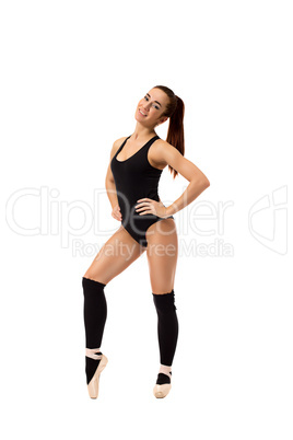 Charming modern dancer, isolated on white backdrop
