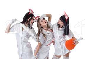 Beautiful young girls dressed as seductive nurses