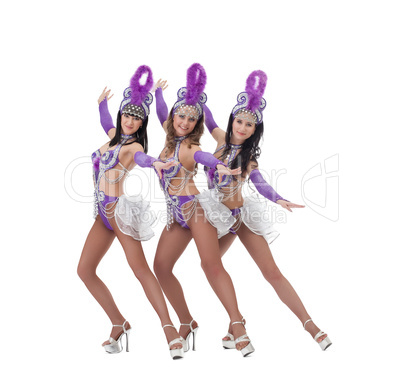 Image of sexy cabaret dancers posing at camera