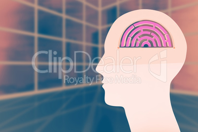 Composite image of maze brain in head