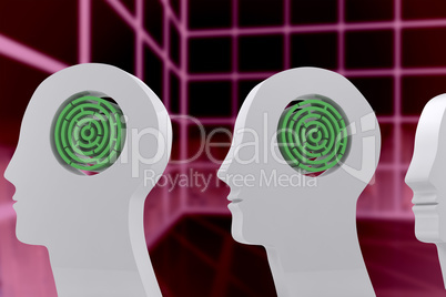 Composite image of maze brain in head Composite image of maze brain in head