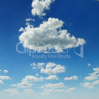 blue sky and white cumulus clouds