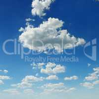 blue sky and white cumulus clouds