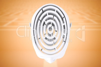 Composite image of maze brain in head Composite image of maze brain in head