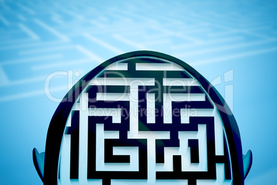 Composite image of maze as brain