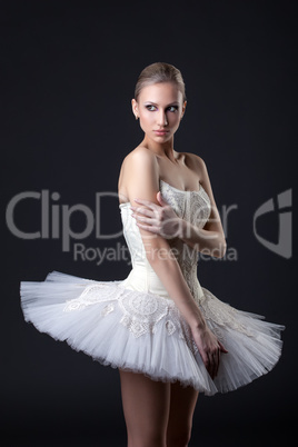 Ballet. Beautiful dancer posing in tutu