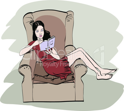 girl at home reading a book