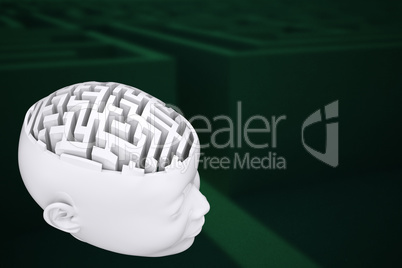 Composite image of maze as brain