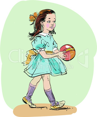 Sweet girl with ball