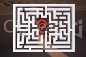 Composite image of maze question mark