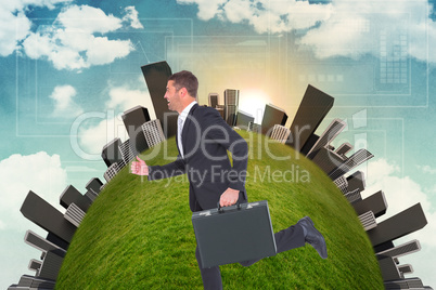 Composite image of city on a hill