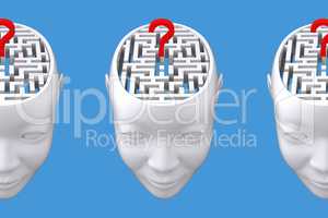 Composite image of maze as brain