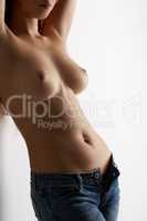 Image of perfect female body with elastic breast