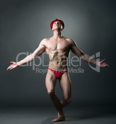Dance for adults. Image of sexy brawny male dancer