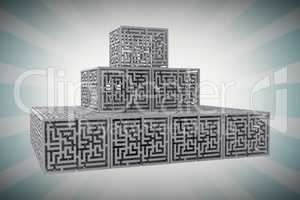 Composite image of maze cubes