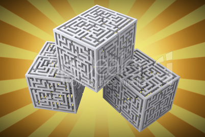 Composite image of maze cubes