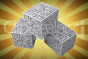 Composite image of maze cubes