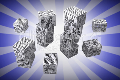 Composite image of maze cubes