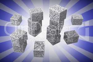 Composite image of maze cubes