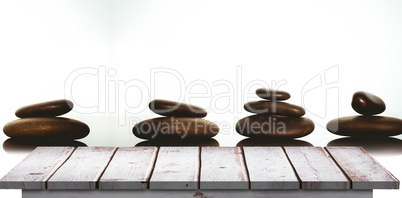 Composite image of wooden floor